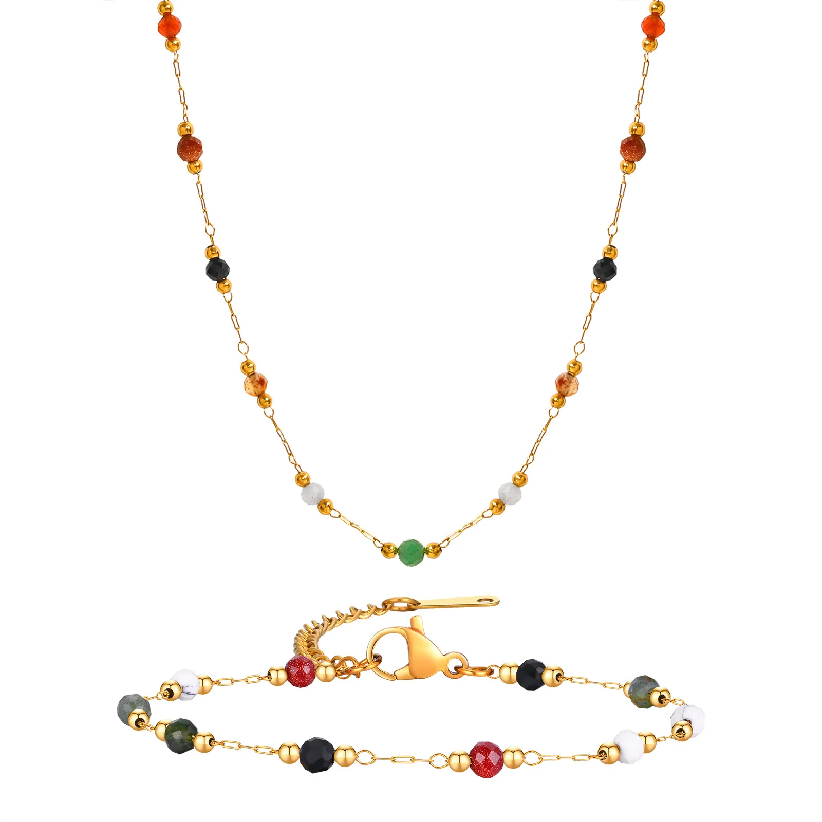 Nature Stone Beaded Chain  Ank - Jc Jewelry & Watches Photos ulasan dan harga